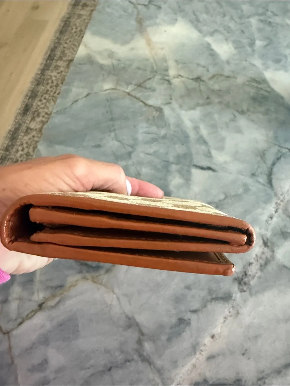 Gucci Beige GG Canvas Long Continental Wallet with Brown Trim - Picture 6 of 7